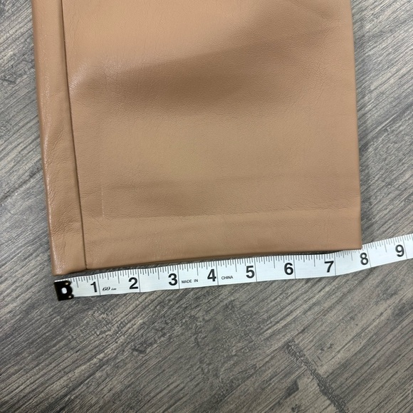 Aritzia Wilfred Constant Camel Faux Vegan Leather Pants SZ 12 Tall - Picture 15 of 16